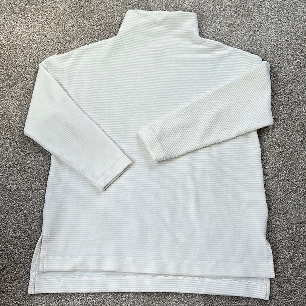 Mock Neck Ribbed Velvet Pullover